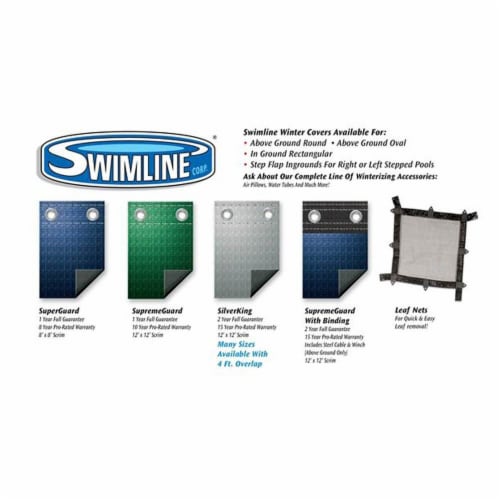 Swimline PCO818 15 Foot Round Above Ground Winter Swimming Pool Cover, Blue Perspective: bottom