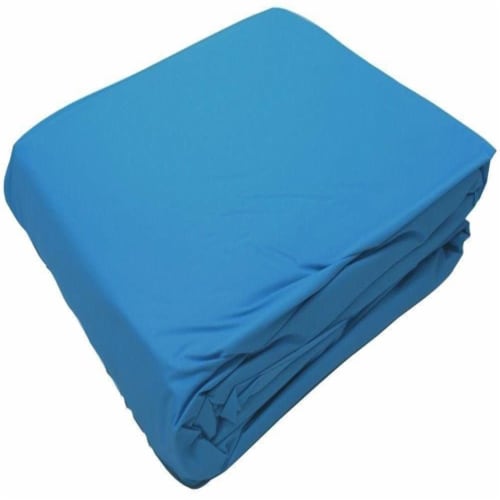 Swimline 15' Round Above Ground Swimming Pool Overlap Liner, Solid Blue Perspective: bottom