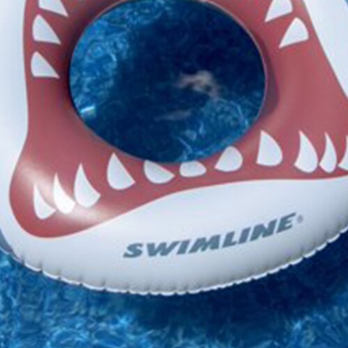 Swimline 38 Inflatable Shark Mouth Swimming Pool Floating Water Inner Tube  Raft, 1 Piece - QFC