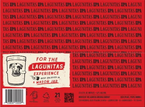 Lagunitas® IPA Craft Beer Bottles Perspective: bottom