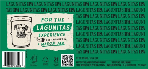 Lagunitas® Easy Hazy IPA Craft Beer Cans Perspective: bottom