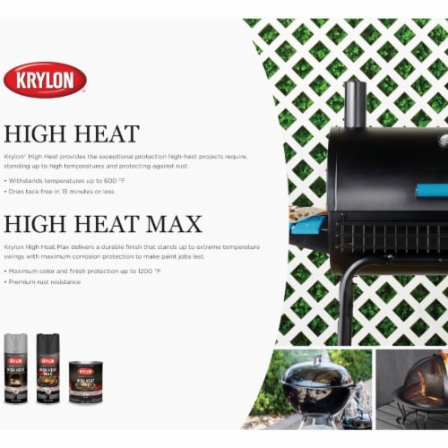 Krylon Flat Black 12 Oz. High Heat Spray Paint K01618777 Perspective: bottom