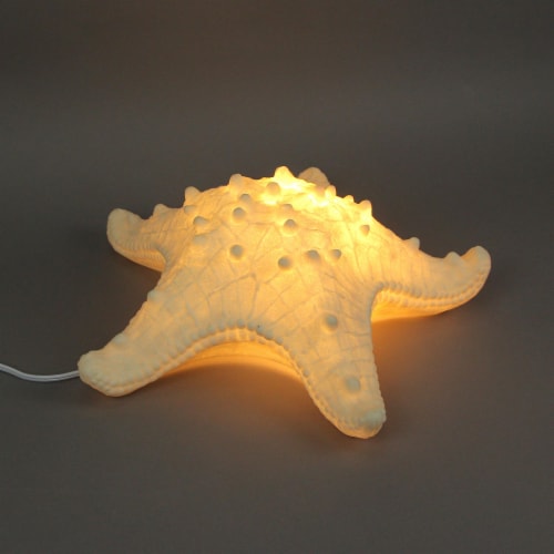 White Starfish Sea Star Coastal Accent Lamp 16 Inch Diameter Perspective: bottom
