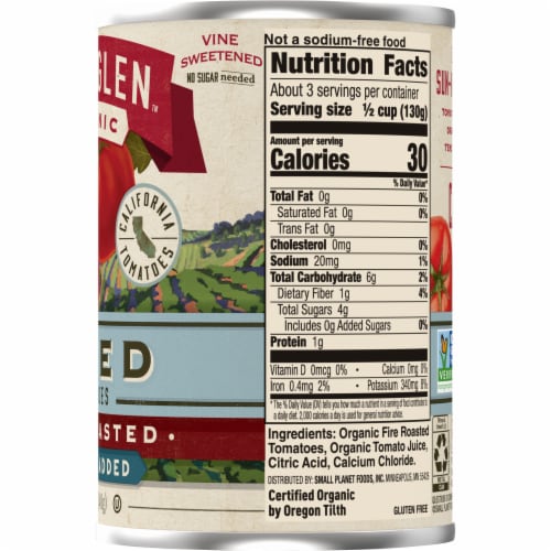 Muir Glen™ Organic No Salt Added Diced Fire Roasted Canned Tomatoes Perspective: bottom