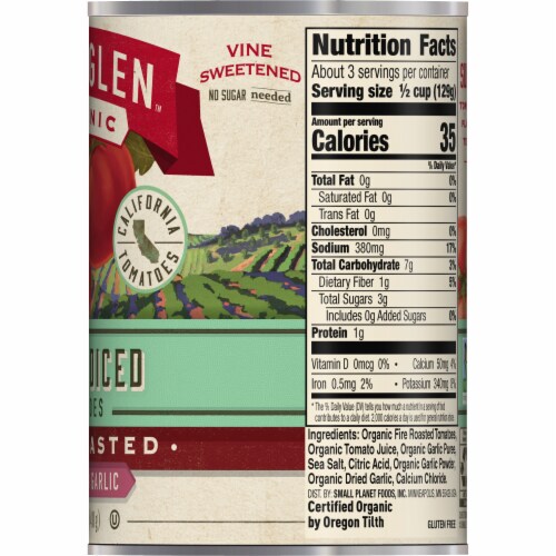Muir Glen™ Organic Fire Roasted With Roasted Garlic Petite Diced Tomatoes Perspective: bottom