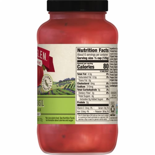 Muir Glen™ Organic Tomato Basil Pasta Sauce Perspective: bottom