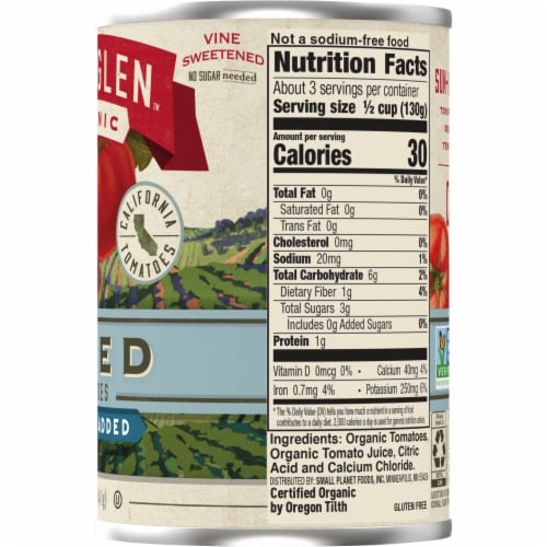 Muir Glen™ Organic Diced No Salt Added Canned Tomatoes Perspective: bottom