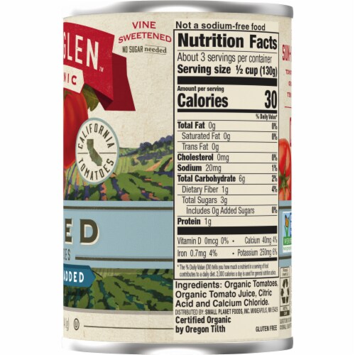 Muir Glen™ Organic Diced No Salt Added Canned Tomatoes Perspective: bottom