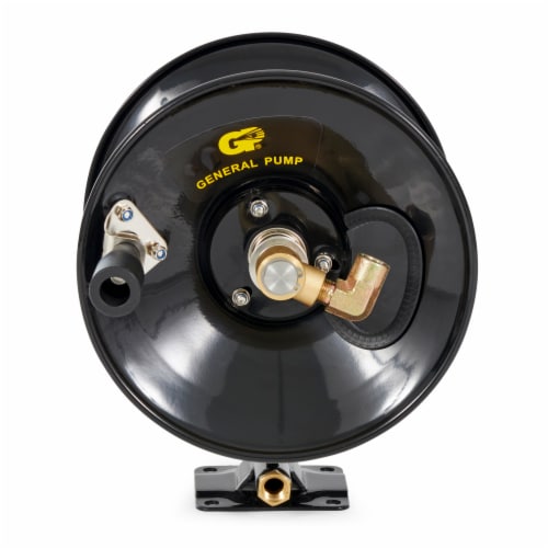 Apache 99023586 Steel Pressure Washer Reel for 50 Foot Hose with Pump, Black Perspective: bottom
