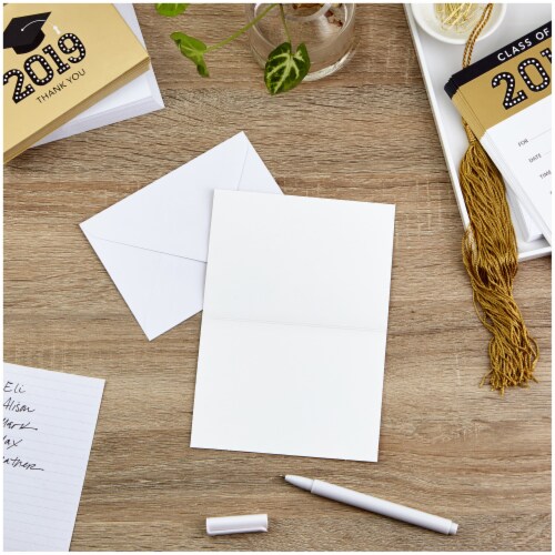 Graduation Notes #69: Hallmark Graduation Thank You Notes Gold Hat (20 TY Notes with Envelopes) Perspective: bottom