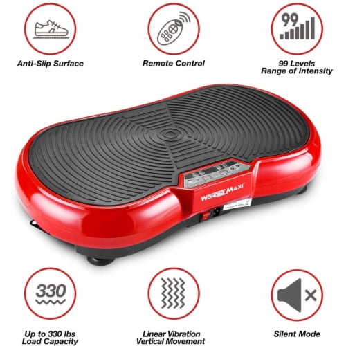 Wonder Maxi 3D Vibration Plate Exercise Machine w Dual Motor Oscillation Red 1 Piece City Market