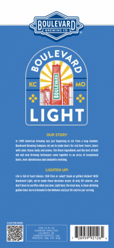 Boulevard Brewing Co® Light Lager Craft Beer Perspective: bottom