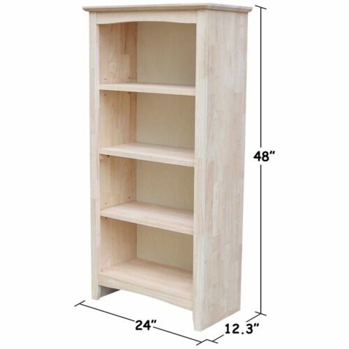24 Wide Shaker Bookcase 48 in H Unfinished 1 Kroger