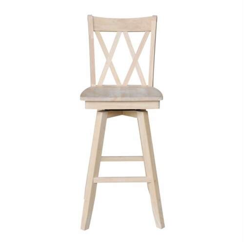 Double  X  Back Bar height Stool - With Swivel Seat - 30  Seat Height Perspective: bottom