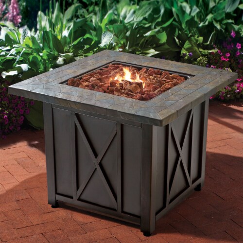 Endless Summer 30,000 BTU LP Gas Outdoor Fire Pit Table with Lava Rock, Bronze Perspective: bottom
