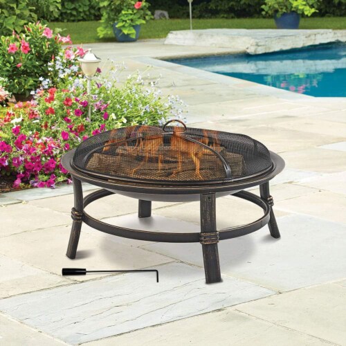 Endless Summer Brushed Copper Wood Burning Outdoor Fire Pit Perspective: bottom