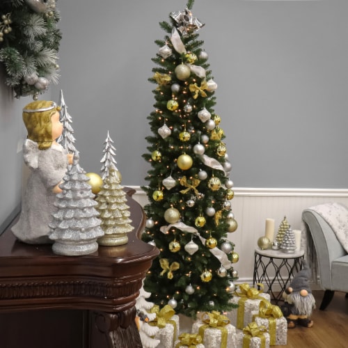 6' Unlit Pencil Slim Kingswood Fir Artificial Christmas Tree - National Christmas Tree Perspective: bottom