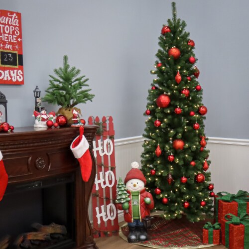 6.5' Pencil Slim North Valley Spruce Artificial Christmas Tree - National Tree Company Perspective: bottom