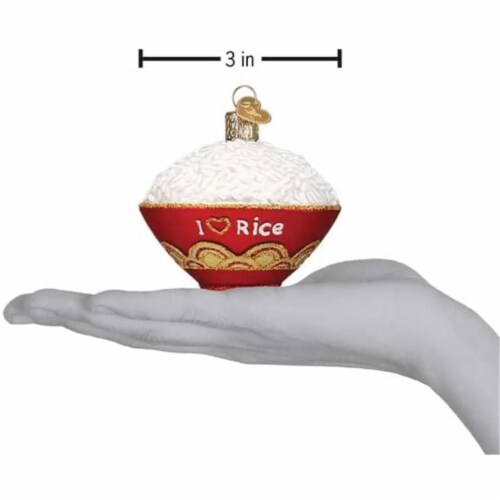 Old World Christmas Bowl Of Rice Glass Staple Food Meals 32511 Perspective: bottom