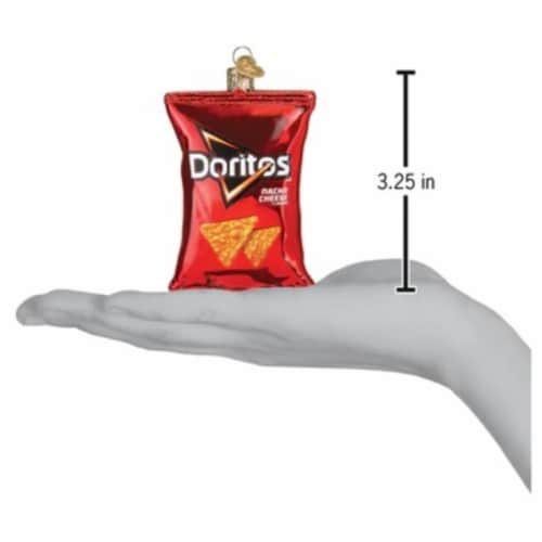 Old World Christmas 3 Inches Nacho Cheese Doritos Chip Bag Ornament Snack Food Taco 32559 Perspective: bottom