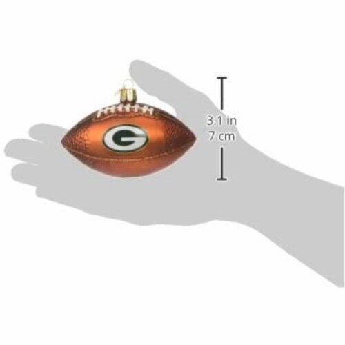 Old World Christmas Green Bay Packers Football Ornament For Christmas Tree Perspective: bottom