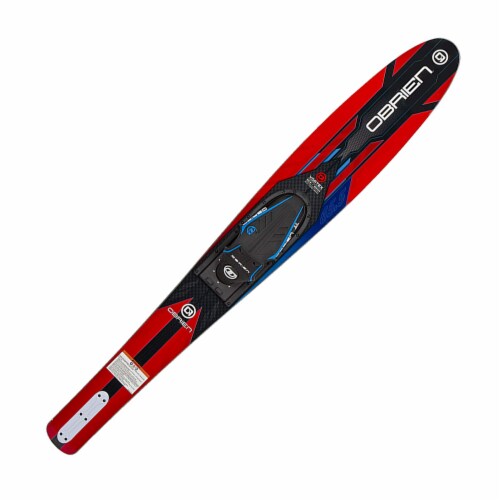 O'Brien Vortex Combo 65.5 In Adult Widebody Water Skis, Men's US 4.5 to 13, Red Perspective: bottom