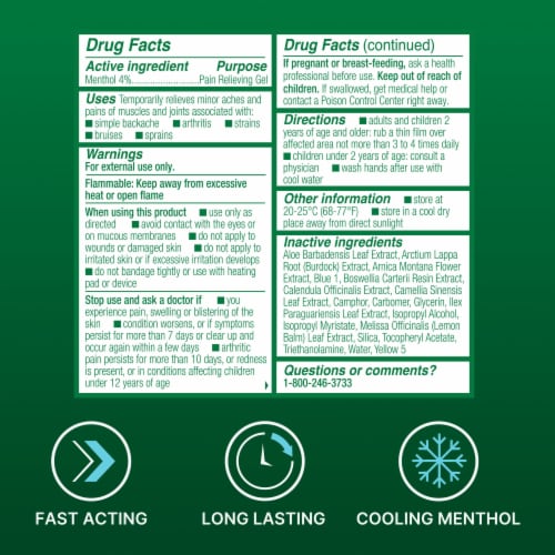 Biofreeze Menthol Back Knee Muscle Joint and Arthritis Roll-On Pain Relief Gel Perspective: bottom