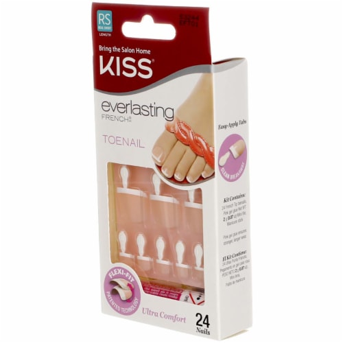 Kiss® Everlasting French® Real Short Length Toenail Kit Perspective: bottom