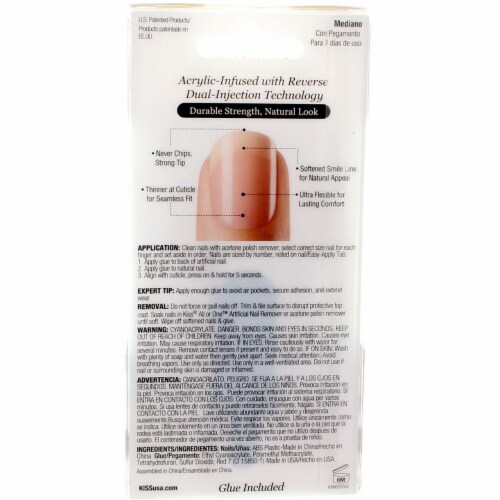 Kiss Salon Acrylic™ Nude Medium Length French Acrylic Nails Perspective: bottom
