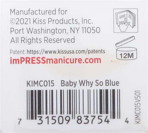 Kiss imPRESS® Press-on Manicure® - Baby Why So Blue Perspective: bottom