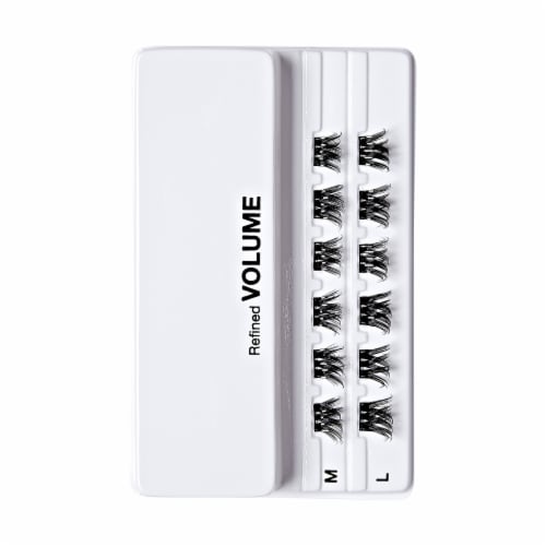 KISS imPRESS Lash Clusters, imPRESS Falsies, Refined Volume, 10mm-12mm, 12 Clusters Perspective: bottom