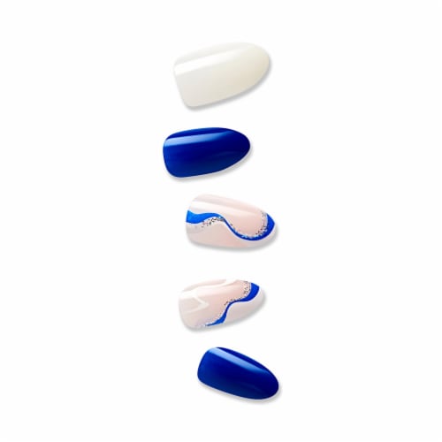 KISS imPRESS No Glue Mani Press On Nails, Design, Free Soul, White, Med Almond, 30 ct Perspective: bottom
