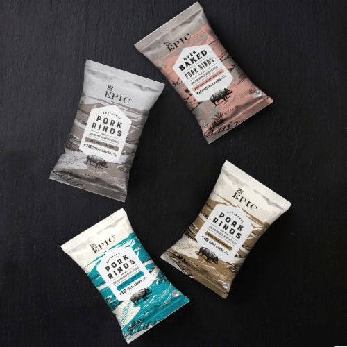 EPIC Keto and Paleo Friendly BBQ Seasoning Pork Rinds Pork Skins Snack Perspective: bottom