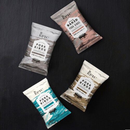 EPIC Keto and Paleo Friendly BBQ Seasoning Pork Rinds Pork Skins Snack Perspective: bottom