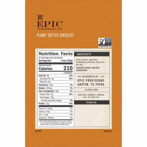 EPIC® Peanut Butter Chocolate Performance Bars 9 Count, 16.83 oz - Kroger