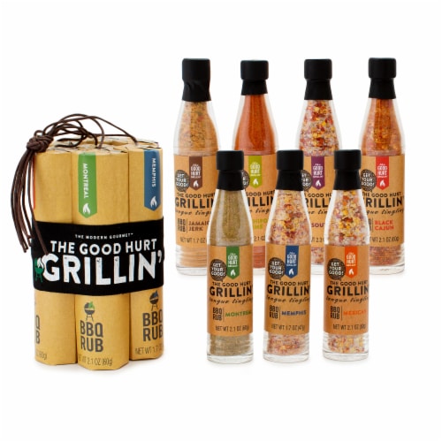 The Good Hurt Fuego, Grillin' BBQ Rub for Grilling Gift Set, Set of 7 Perspective: bottom