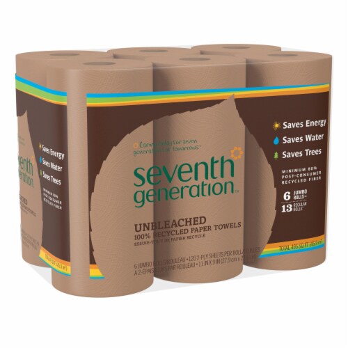 Seventh Generation Unbleached Chlorine Free Paper Towel Rolls Perspective: bottom