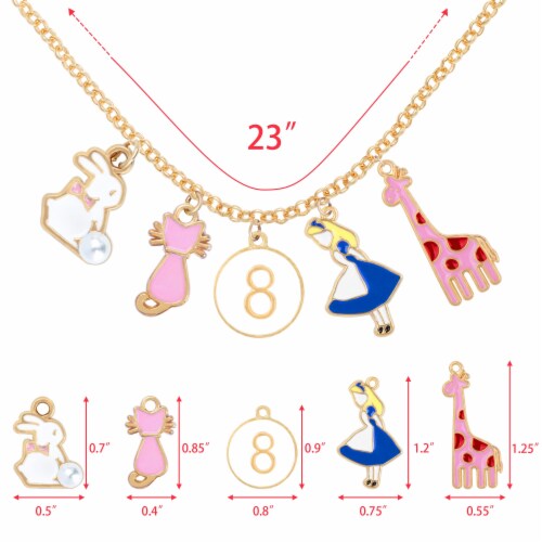 DoraDreamDeko 8th Birthday Silver Necklace, Charm Bracelet, Gifts for Girls Perspective: bottom