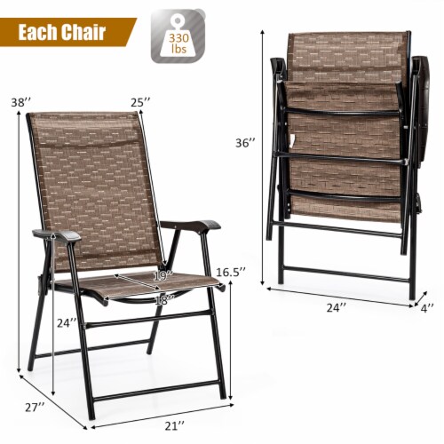 Costway 4PCS Outdoor Patio Folding Chair Camping Portable Lawn Garden W/Armrest Perspective: bottom