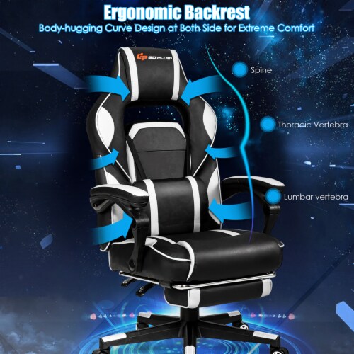 Massage Lumbar Cushion Racing Gaming Chair Reclining Backrest