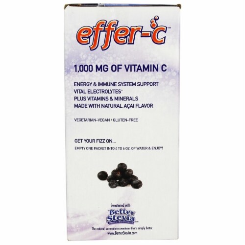 NOW Foods Effer-C Effervescent Drink Mix Acai Berry, 30 Packet(s) Perspective: bottom