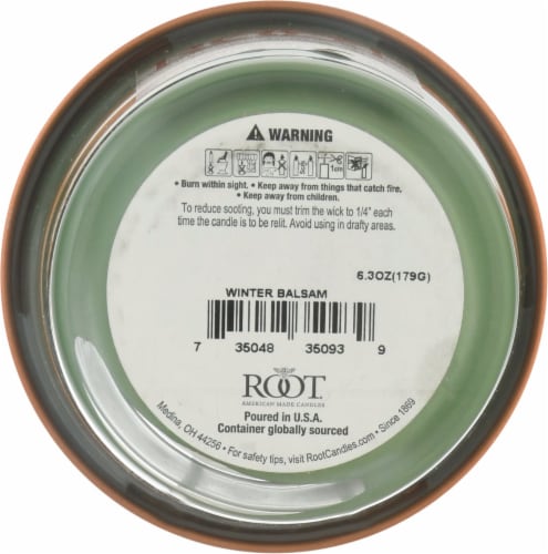 Root Candles Small Veriglass Fresh Balsam Scented Candle Perspective: bottom