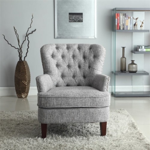 Button tufted accent cheap chair