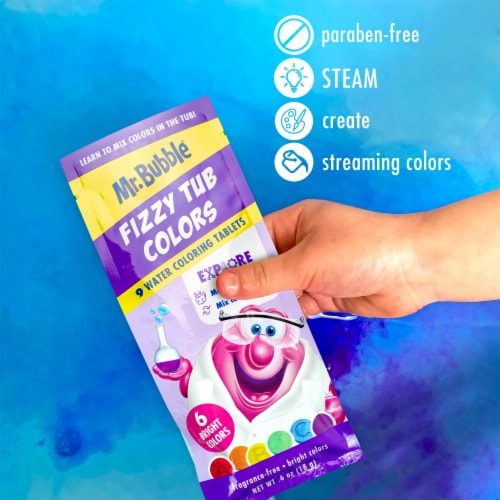 Mr. Bubble Fizzy Tub Water Coloring Tablets Perspective: bottom