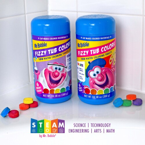 Mr. Bubble Water Coloring Tablets Fizzy Tub Colors Perspective: bottom