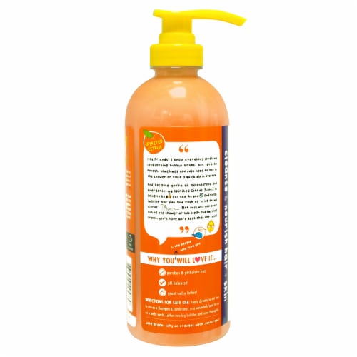 Mr. Bubble Spirited Citrus 3-in-1 Body Wash Shampoo & Conditioner Perspective: bottom