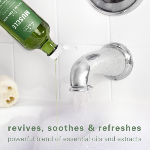 Village Naturals Therapy® Aches + Pains Muscle Relief Foaming Bath Oil & Body Wash Perspective: bottom