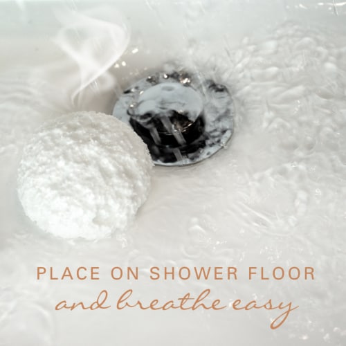 Village Naturals Therapy® Breathe Eucalyptus Menthol Shower Bomb Perspective: bottom