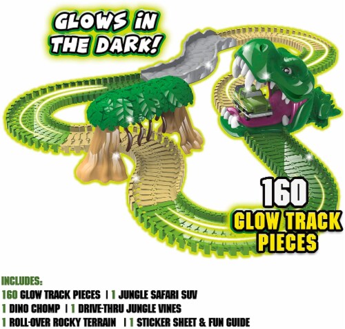 As Seen On Tv Ontel Magic Tracks Dino Chomp Glow In The Dark Racetrack Set 1 Metro Market