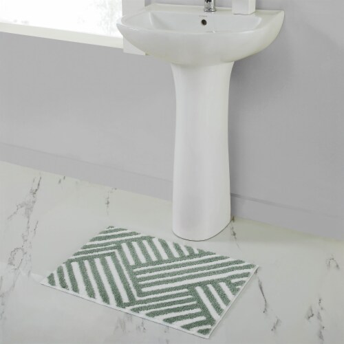 Geometric Lines Tufted Bath Rug Perspective: bottom